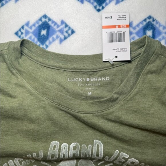 Lucky Brand Green Crew Neck Tee with Graphic Design, in Women’s Size Medium - Picture 8 of 9